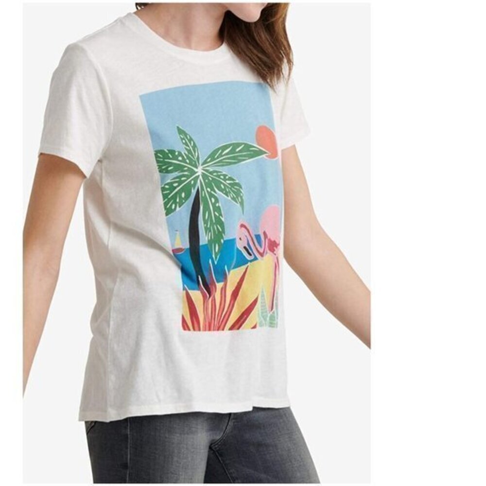 Lucky Brand Tropical Crew Top.  M - Picture 3 of 4